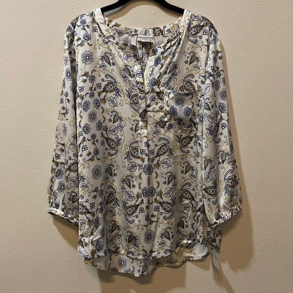 Liz Claiborne Top paisley print Sz XL NWT - Picture 1 of 10